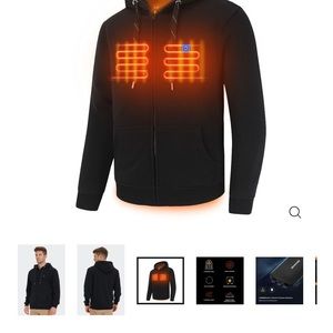 Hennchee Heated Full Zip Hoodie Black